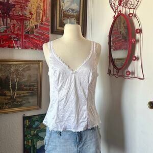 adonna white lace slip tank top